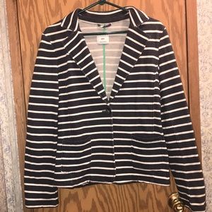 Old Navy Navy & White Step Stripes Blazer sz S/P